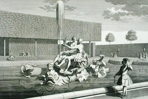 Neptuns og Thetis springvand på Belvedere-paladset, Wien, graveret af Jakob Gottlieb Thelott (c.1711-75), udgivet c.1730-40 (gravering)