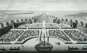 Udsigt over Orangeriet ved Geibach, indgraveret af Johann Georg Pintz (1697-1767/8)