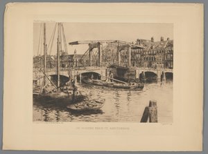 Udsigt over Skinny Bridge i Amsterdam The Skinny Bridge i Amsterdam (titel på objekt) af Salomon Garf
