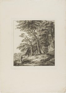 Fiskere med børn, plade to fra Paysages Dédiés à M. Warelet af Salomon Gessner
