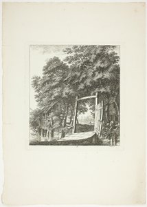 Fiskeri fra et vindue, planche tre fra Paysages Dédiés à M. Warelet af Salomon Gessner