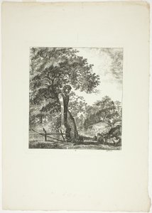Får ved en statue af Pan, plade fem fra Paysages Dédiés à M. Warelet af Salomon Gessner