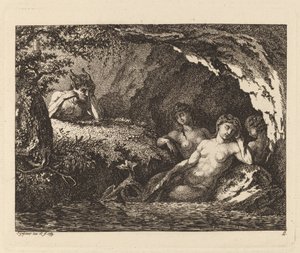 Tre sovende ånder med en Satyr, 1769.