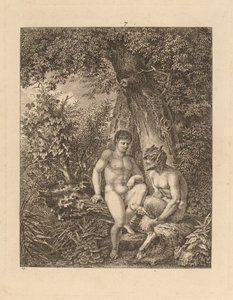 To Satyrer i en Skov af Salomon Gessner