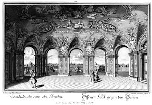 Udsigt over haven fra Sala Terrena af Salomon Kleiner