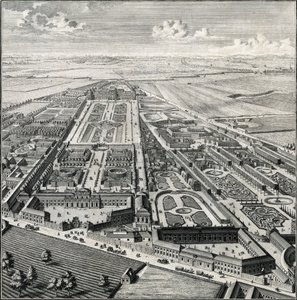 Udsigt til prins Eugenes have og de tilstødende haver til det salesiske kloster og prins Schwarzenberg af Salomon Kleiner