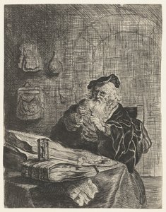 Mand med en pennekniv af Salomon Koninck (attributed to)