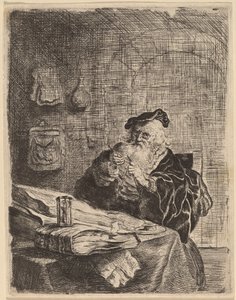 Mand med en pennekniv af Salomon Koninck
