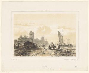 Aktivitet omkring havnen af Salomon Leonardus Verveer