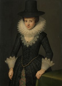 Portræt af Anna Boudaen Courten (1599-1622) af Salomon Mesdach (attributed to)