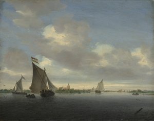 Marine, 1650. af Salomon Ruysdael