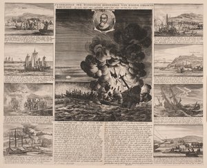 Titelblad, der illustrerer Willem Isbrandtse Bontekoes rejse til Ostindien af Salomon Savery