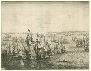 Slaget ved Duins (venstre plade), 1639 af Salomon Savery