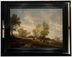 Et skovklædt landskab og Joseph reddet fra brønden af Salomon van Ruisdael or Ruysdael