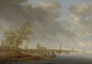 Flodlandskab med udsigt over Naarden