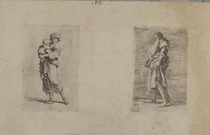 (Figurine Series) Kvinde holder baby af Salvator Rosa