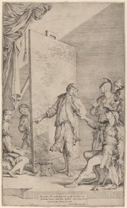 Alexander i Studio of Apelles af Salvator Rosa