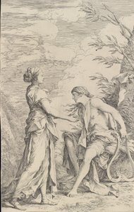 Apollon og den cumæiske sibylle, ca. 1661. af Salvator Rosa