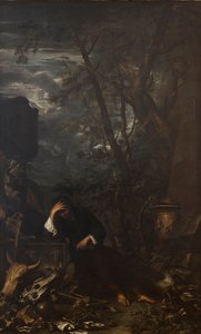 Demokritus i meditation af Salvator Rosa