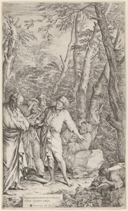 Diogenes kaster sin skål væk af Salvator Rosa