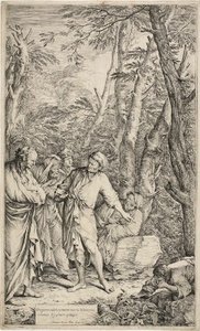 Diogenes kaster sin skål væk af Salvator Rosa