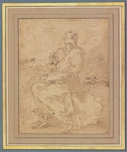 Sankt Frans, udkast. 1649-60 af Salvator Rosa
