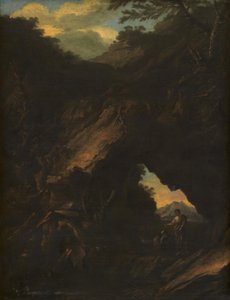 Landskab med en "Arco Naturale" af Salvator Rosa