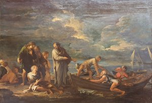 Pythagoras og fiskerne af Salvator Rosa