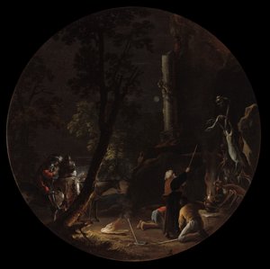 Scener af hekseri: Night, ca. 1645-49 (olie på lærred) af Salvator Rosa