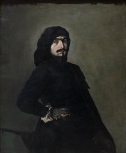 Selvportræt som Pascariello, ca. 1645-49 (olie på lærred) af Salvator Rosa