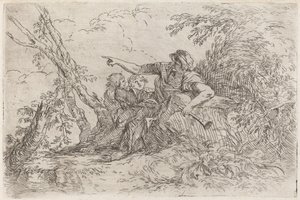 Hyrde i et Landskab af Salvator Rosa
