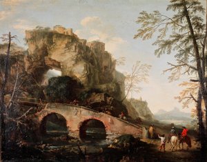 Broen knækker Maleri af Salvator (Salvatore) Rosa (1615-1673) 1640 ca. Svag. 106x127 cm Firenze, Palazzo Pitti, Galleria Palatina af Salvator Rosa