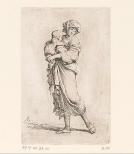 Kvinde med et barn Små figurer (serietitel) Figur (serietitel) af Salvator Rosa