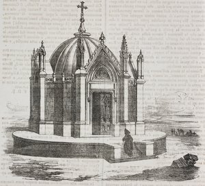St Louis Kapel i Tunis, Tunesien, litografi af Salvatore Puglia fra Poliorama Pittoresco, n 38, 27. april af Salvatore Puglia