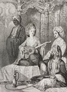 Harem i øst, litografi af Salvatore Puglia fra Poliorama Pittoresco, nr. 2, 19. august af Salvatore Puglia