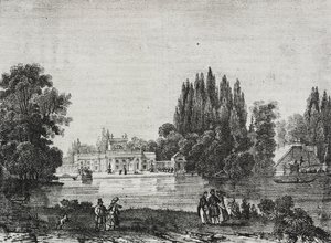 Lazienki Palace, Warszawa, Polen, litografi af Salvatore Puglia fra Poliorama Pittoresco, n 48, 9. juli af Salvatore Puglia