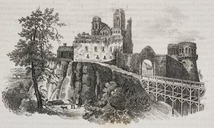 Ostroh Castle, Ukraine, litografi af Salvatore Puglia fra Poliorama Pittoresco, n 30, 1. marts af Salvatore Puglia