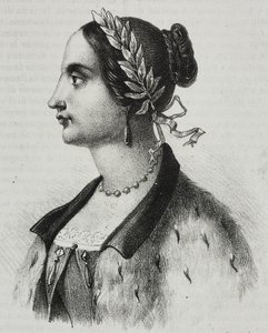 Portræt af Laura Bassi Veratti (1711-1778), italiensk fysiker og akademiker, litografi af Salvatore Puglia fra Poliorama Pittoresco, nr. 4, 4. september af Salvatore Puglia
