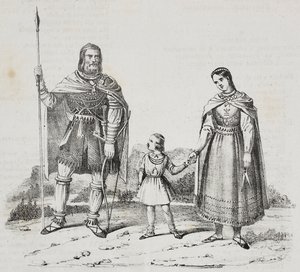 Varangians, folk på den skandinaviske halvø, litografi af Salvatore Puglia fra Poliorama Pittoresco, n 42, 27. maj af Salvatore Puglia
