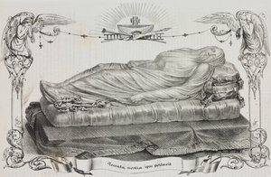 Veiled Christ af Giuseppe Sanmartino (ca. 1720-1793), Cappella Sansevero, Napoli, Campania, Italien, litografi af Salvatore Puglia fra Poliorama Pittoresco, n 33, 26. marts