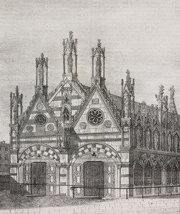 Udsigt over kirken Santa Maria della Spina i Pisa, Toscana, Italien, litografi af Salvatore Puglia fra Poliorama Pittoresco, n 34, 29. marts af Salvatore Puglia