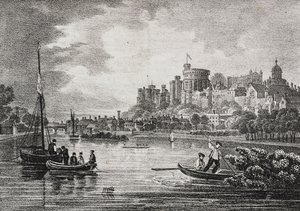 Udsigt over Windsor Castle, England, Storbritannien, litografi af Salvatore Puglia fra Poliorama Pittoresco, n 32, 15. marts af Salvatore Puglia