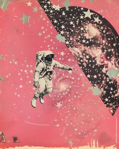 Astronaut Pink Galaxy af Samantha Hearn