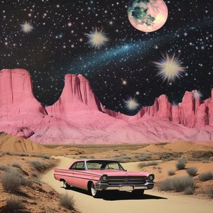 Pink Car Cosmic Desert af Samantha Hearn
