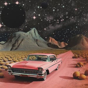 Pink Car Cosmic Desert af Samantha Hearn