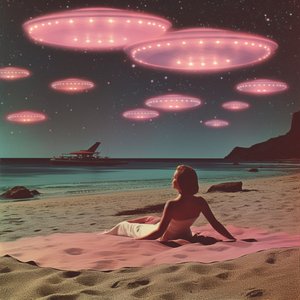 Pink UFO Beach Dream af Samantha Hearn