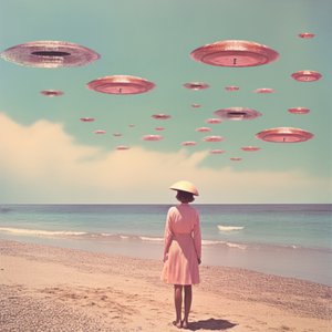 UFO’er over Pastel Beach af Samantha Hearn