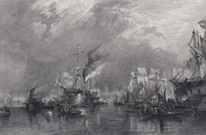 The Port of London (gravering) af Samuel (after) Bough