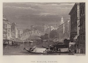 Rialto, Venedig (farve litho)