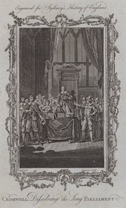 Cromwell opløser det lange parlament (gravering)
